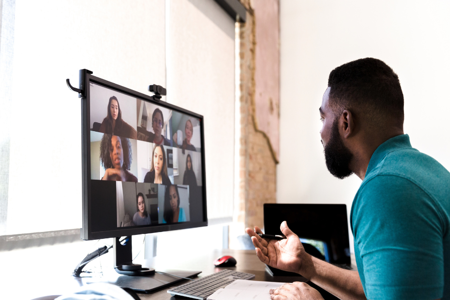 Man Attending Virtual Workshop
